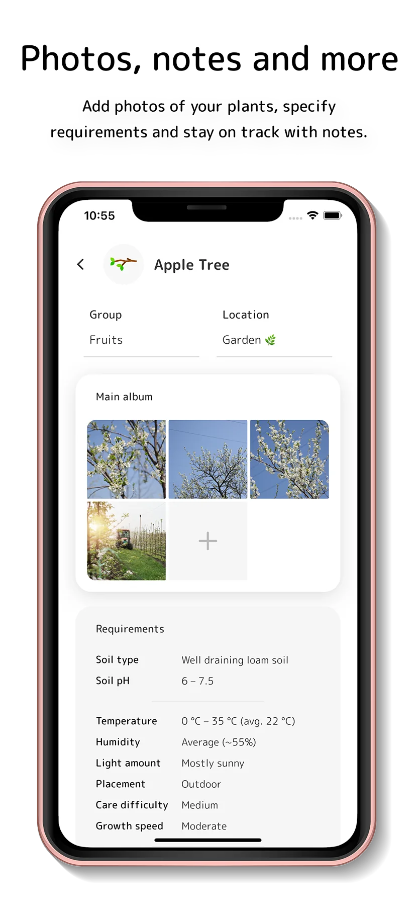 Plant details screen